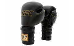 Премиальные тренировочные перчатки на шнуровке UFC (Черные 14 Oz)
