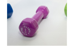 Гантель в виниловой оболочке 1 кг (Цвет - ярко пурпурный)