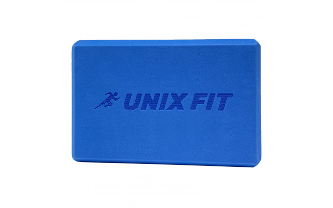 Блок для йоги и фитнеса UNIX Fit (200 г) 23 х 15 х 7 см, 1 шт, голубой