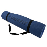 Коврик для йоги и фитнеса UNIX Fit двусторонний, 180 х 61 х 0,8 см, двуцветный, голубой